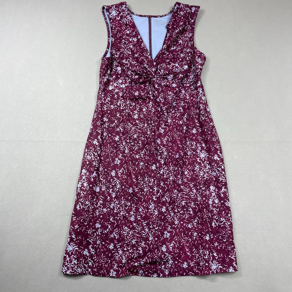 Eddie Bauer Travex Vneck Dress Size S Purple Knotted Bodice Travel Summer